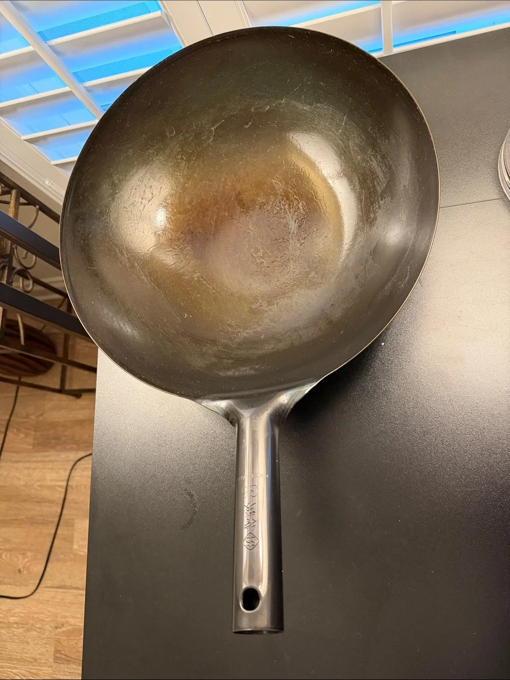 Black Carbon Steel Wok - Unbranded Professional Stir-Fry Pan